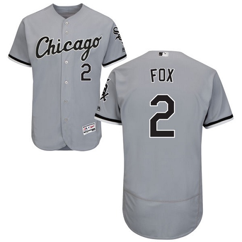 Men's Majestic Chicago White Sox #2 Nellie Fox Authentic Grey Road Cool Base MLB Jersey