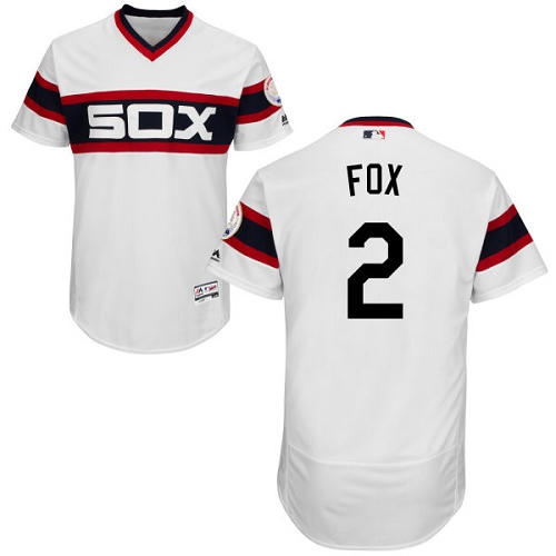 Men's Majestic Chicago White Sox #2 Nellie Fox Authentic White 2013 Alternate Home Cool Base MLB Jersey
