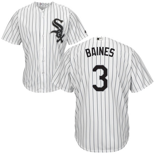 Men's Majestic Chicago White Sox #3 Harold Baines Replica White Home Cool Base MLB Jersey