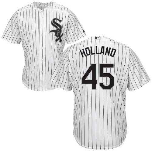 Youth Majestic Chicago White Sox #45 Derek Holland Authentic White Home Cool Base MLB Jersey