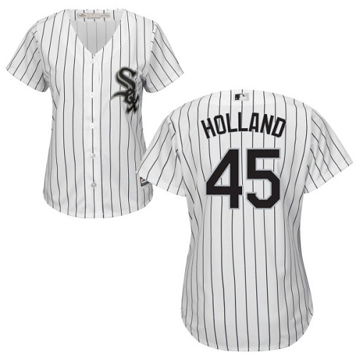 Women's Majestic Chicago White Sox #45 Derek Holland Authentic White Home Cool Base MLB Jersey