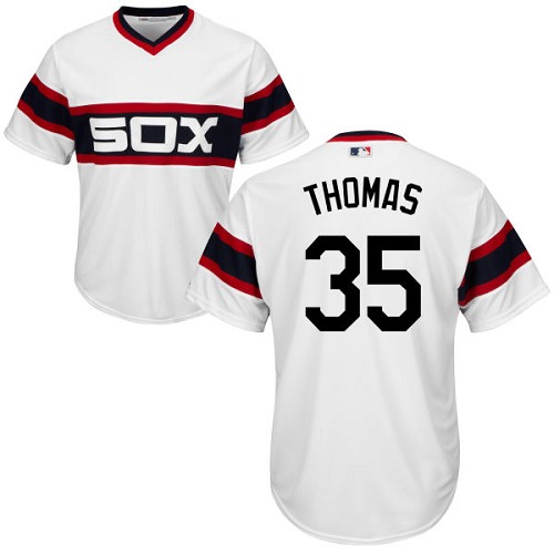 Youth Majestic Chicago White Sox #35 Frank Thomas Authentic White 2013 Alternate Home Cool Base MLB Jersey