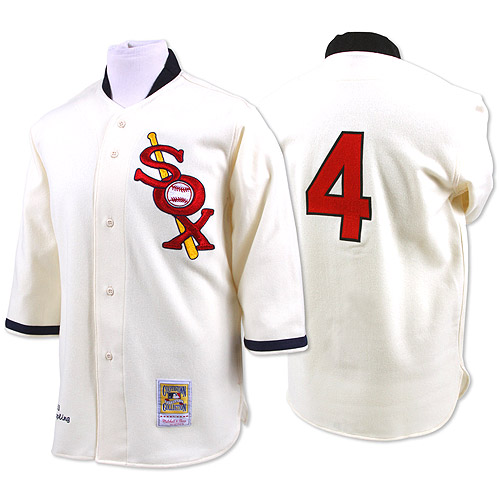 Men's Mitchell and Ness Chicago White Sox #4 Luke Appling Authentic Cream Throwback MLB Jersey