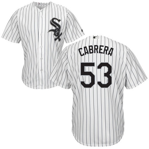 Youth Majestic Chicago White Sox #53 Melky Cabrera Authentic White Home Cool Base MLB Jersey