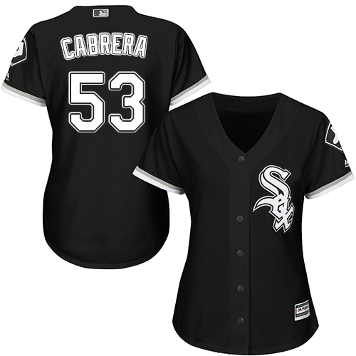 Women's Majestic Chicago White Sox #53 Melky Cabrera Authentic Black Alternate Home Cool Base MLB Jersey