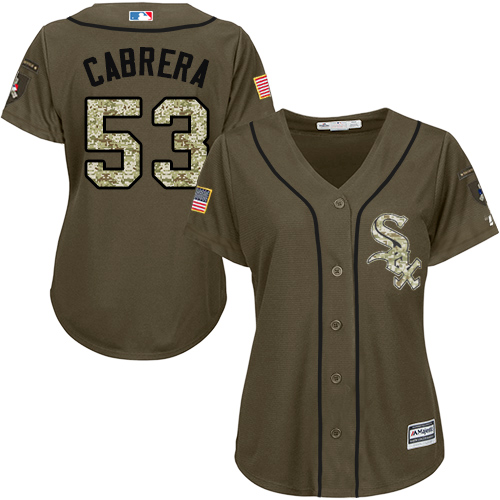 Women's Majestic Chicago White Sox #53 Melky Cabrera Authentic Green Salute to Service MLB Jersey