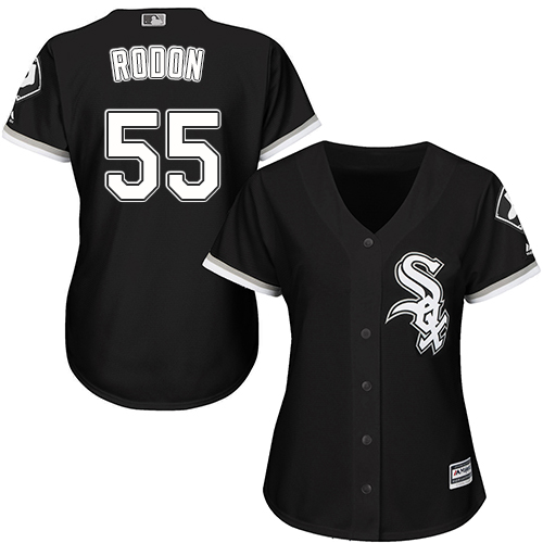 Women's Majestic Chicago White Sox #55 Carlos Rodon Authentic Black Alternate Home Cool Base MLB Jersey