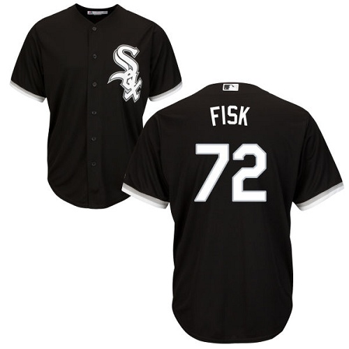 Youth Majestic Chicago White Sox #72 Carlton Fisk Replica Black Alternate Home Cool Base MLB Jersey