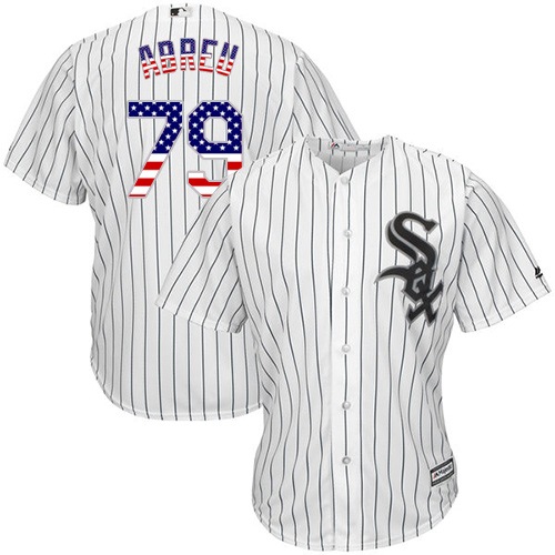 Men's Majestic Chicago White Sox #79 Jose Abreu Authentic White USA Flag Fashion MLB Jersey