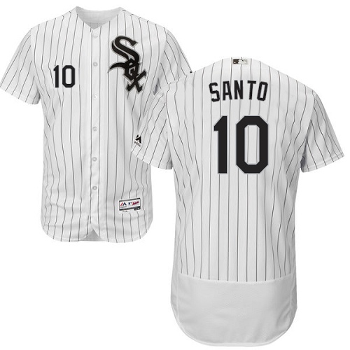 Men's Majestic Chicago White Sox #10 Ron Santo Authentic White Home Cool Base MLB Jersey