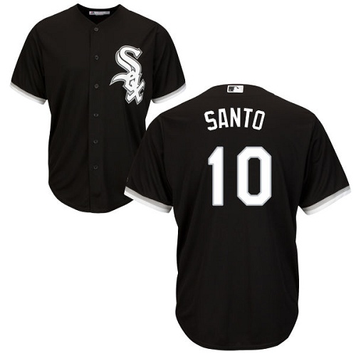 Men's Majestic Chicago White Sox #10 Ron Santo Replica Black Alternate Home Cool Base MLB Jersey