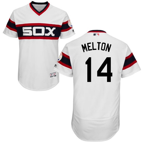 Men's Majestic Chicago White Sox #14 Bill Melton Authentic White 2013 Alternate Home Cool Base MLB Jersey
