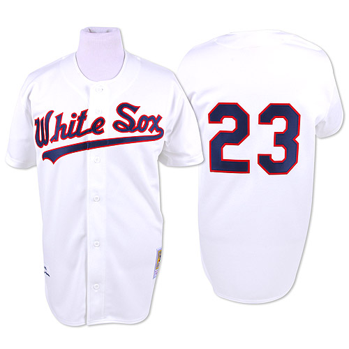 Men's Mitchell and Ness Chicago White Sox #23 Robin Ventura Authentic White Throwback MLB Jersey