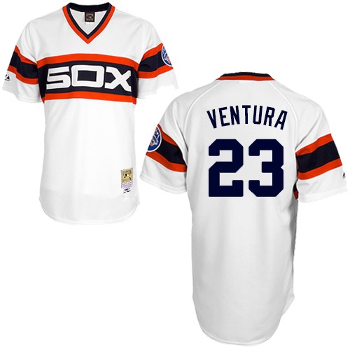 Men's Mitchell and Ness 1983 Chicago White Sox #23 Robin Ventura Authentic White Throwback MLB Jersey