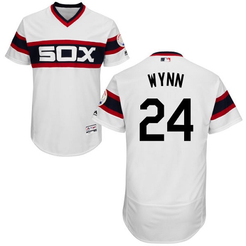 Men's Majestic Chicago White Sox #24 Early Wynn Authentic White 2013 Alternate Home Cool Base MLB Jersey
