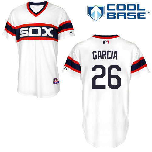 Men's Majestic Chicago White Sox #26 Avisail Garcia Replica White 2013 Alternate Home Cool Base MLB Jersey