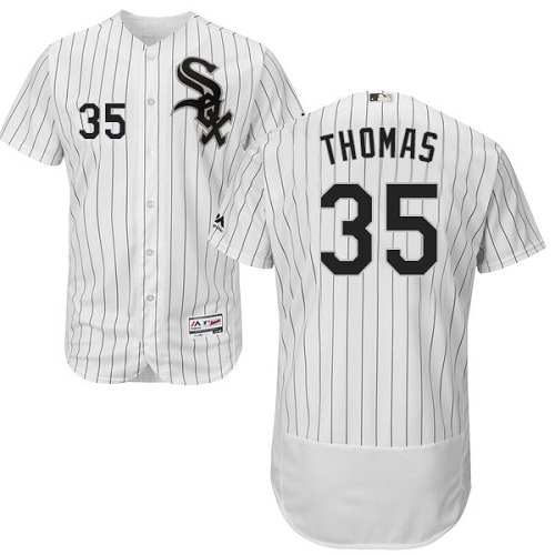 Men's Majestic Chicago White Sox #35 Frank Thomas Authentic White Home Cool Base MLB Jersey