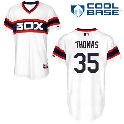 Men's Majestic Chicago White Sox #35 Frank Thomas Replica White 2013 Alternate Home Cool Base MLB Jersey