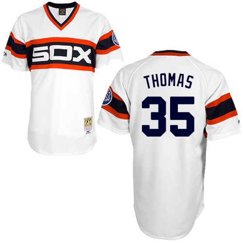 Men's Mitchell and Ness 1983 Chicago White Sox #35 Frank Thomas Authentic White Throwback MLB Jersey