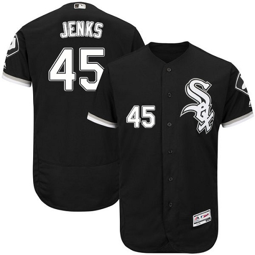 Men's Majestic Chicago White Sox #45 Bobby Jenks Black Alternate Flexbase Authentic Collection MLB Jersey