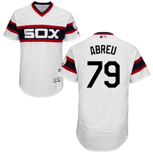 Men's Majestic Chicago White Sox #79 Jose Abreu Authentic White 2013 Alternate Home Cool Base MLB Jersey