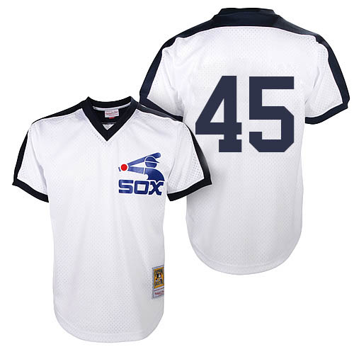 Men's Mitchell and Ness Chicago White Sox #45 Michael Jordan Replica White Throwback MLB Jersey