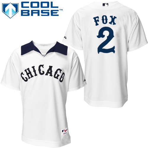 Men's Majestic Chicago White Sox #2 Nellie Fox Authentic White 1976 Turn Back The Clock MLB Jersey