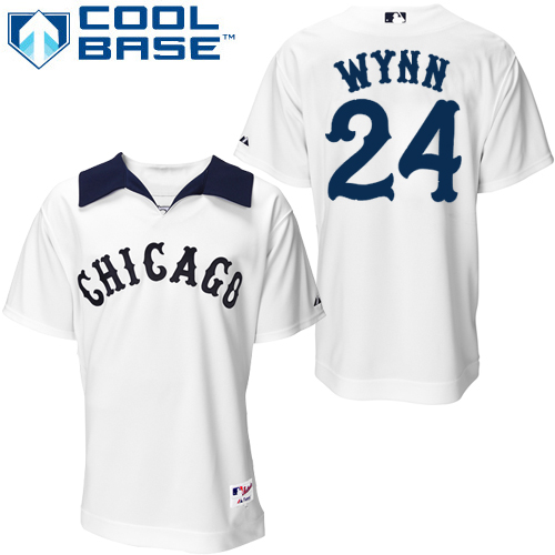 Men's Majestic Chicago White Sox #24 Early Wynn Replica White 1976 Turn Back The Clock MLB Jersey