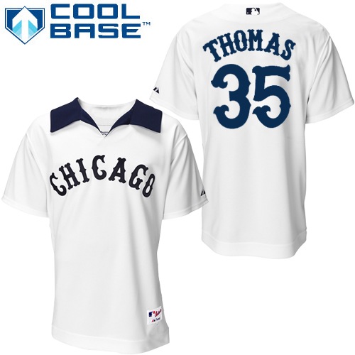 Men's Majestic Chicago White Sox #35 Frank Thomas Authentic White 1976 Turn Back The Clock MLB Jersey