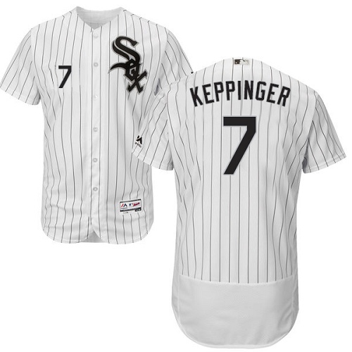 Men's Majestic Chicago White Sox #7 Jeff Keppinger Authentic White Home Cool Base MLB Jersey