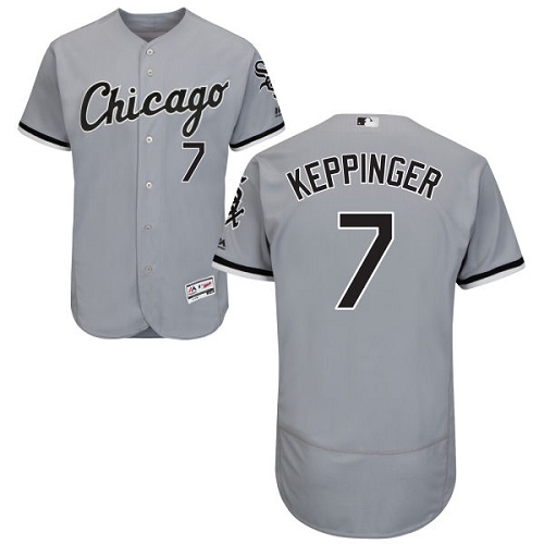 Men's Majestic Chicago White Sox #7 Jeff Keppinger Authentic Grey Road Cool Base MLB Jersey