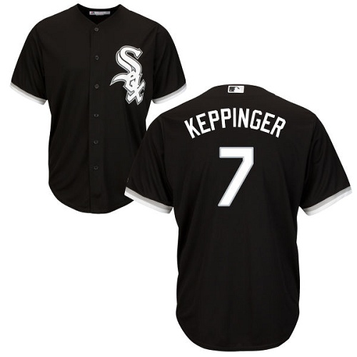 Men's Majestic Chicago White Sox #7 Jeff Keppinger Replica Black Alternate Home Cool Base MLB Jersey