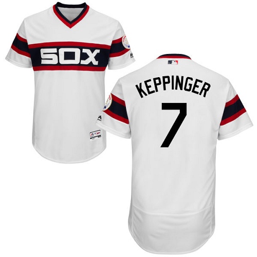 Men's Majestic Chicago White Sox #7 Jeff Keppinger Authentic White 2013 Alternate Home Cool Base MLB Jersey