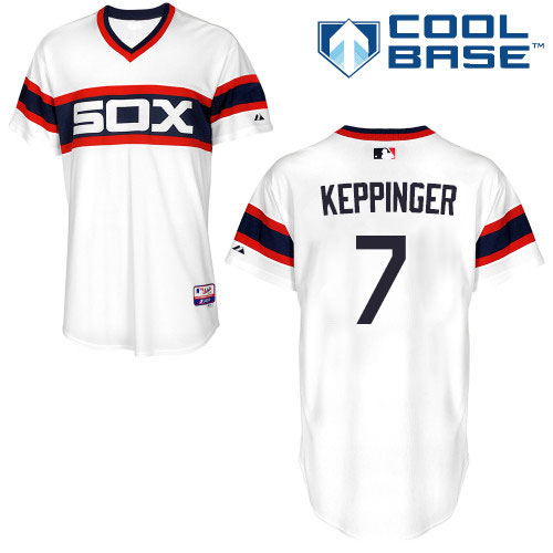Men's Majestic Chicago White Sox #7 Jeff Keppinger Replica White 2013 Alternate Home Cool Base MLB Jersey