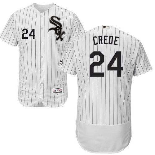 Men's Majestic Chicago White Sox #24 Joe Crede Authentic White Home Cool Base MLB Jersey