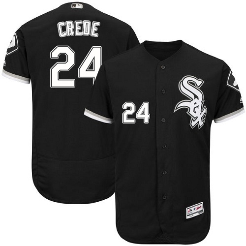 Men's Majestic Chicago White Sox #24 Joe Crede Black Alternate Flexbase Authentic Collection MLB Jersey