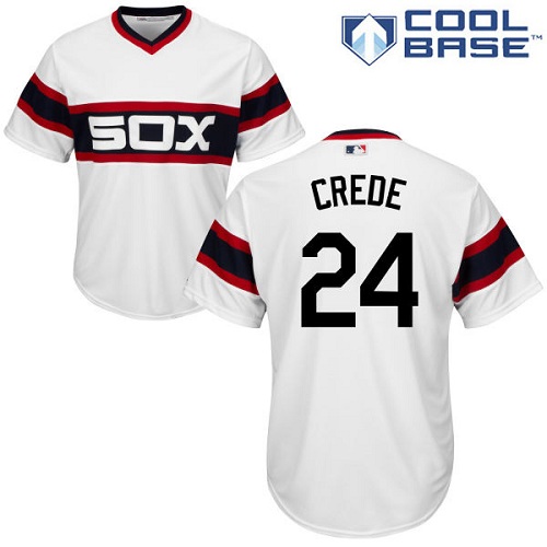 Men's Majestic Chicago White Sox #24 Joe Crede Replica White 2013 Alternate Home Cool Base MLB Jersey