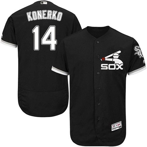 Men's Majestic Chicago White Sox #14 Paul Konerko Black Flexbase Authentic Collection MLB Jersey