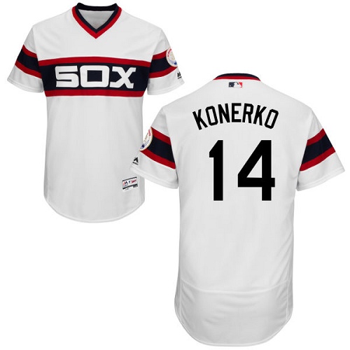 Men's Majestic Chicago White Sox #14 Paul Konerko White Flexbase Authentic Collection MLB Jersey