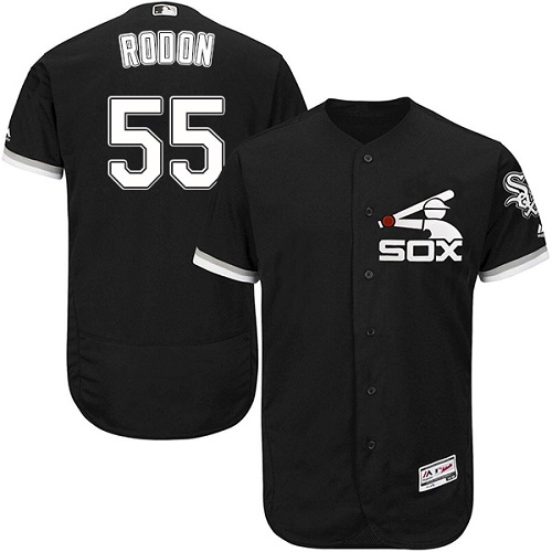 Men's Majestic Chicago White Sox #55 Carlos Rodon Black Flexbase Authentic Collection MLB Jersey