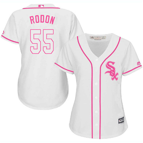 Women's Majestic Chicago White Sox #55 Carlos Rodon Replica White Fashion Cool Base MLB Jersey