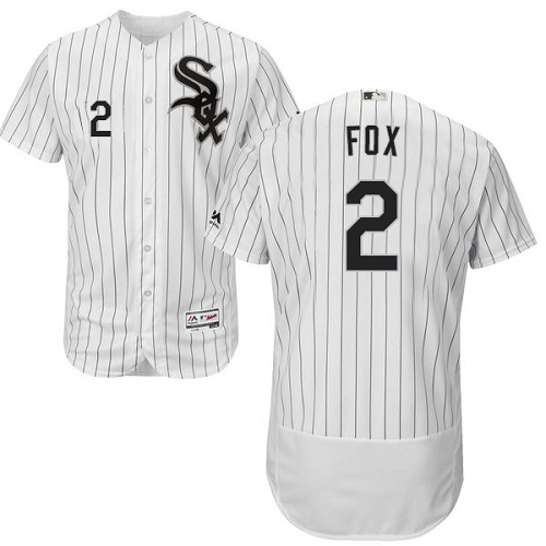 Men's Majestic Chicago White Sox #2 Nellie Fox White/Black Flexbase Authentic Collection MLB Jersey