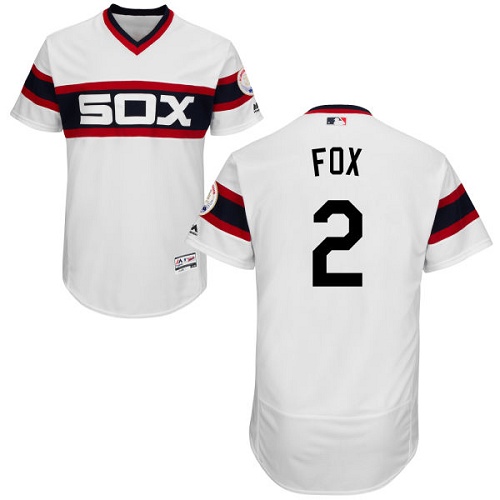 Men's Majestic Chicago White Sox #2 Nellie Fox White Flexbase Authentic Collection MLB Jersey