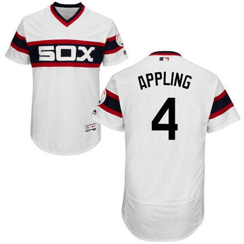 Men's Majestic Chicago White Sox #4 Luke Appling White Flexbase Authentic Collection MLB Jersey