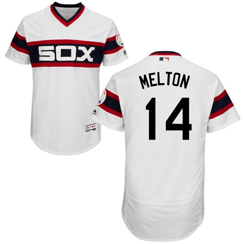 Men's Majestic Chicago White Sox #14 Bill Melton White Flexbase Authentic Collection MLB Jersey
