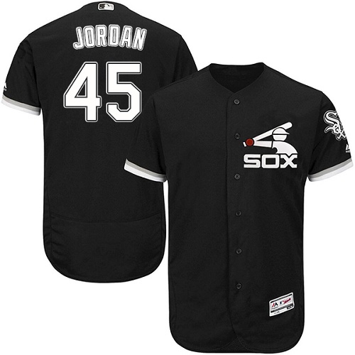 Men's Majestic Chicago White Sox #45 Michael Jordan Black Flexbase Authentic Collection MLB Jersey
