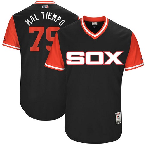 Men's Majestic Chicago White Sox #79 Jose Abreu "Mal Tiempo" Authentic Black 2017 Players Weekend MLB Jersey