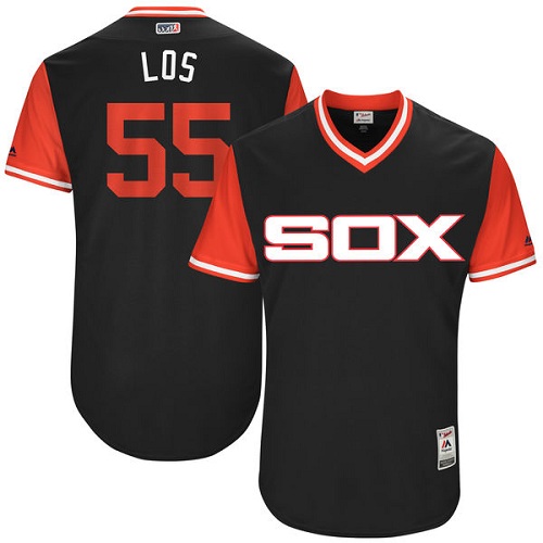 Men's Majestic Chicago White Sox #55 Carlos Rodon "Los" Authentic Black 2017 Players Weekend MLB Jersey