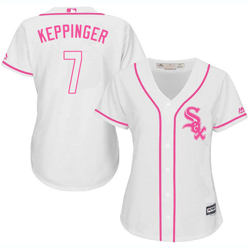 Women's Majestic Chicago White Sox #7 Jeff Keppinger Authentic White Fashion Cool Base MLB Jersey