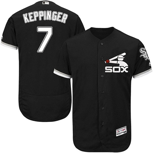 Men's Majestic Chicago White Sox #7 Jeff Keppinger Black Flexbase Authentic Collection MLB Jersey